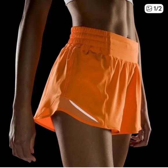 🧡 lululemon hotty high rise hot hot shorts 2.5” orange size 6 - Picture 5 of 7